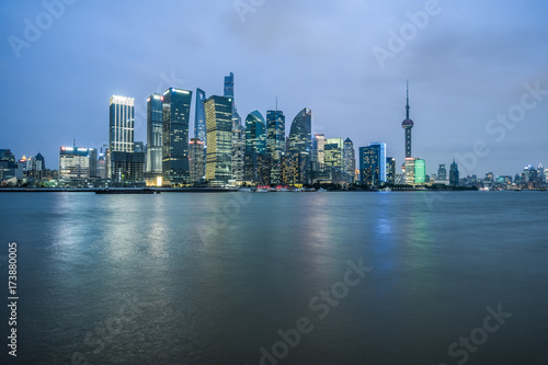 Shanghai skyline panorama,landmarks of Shanghai with Huangpu river in China. © hallojulie