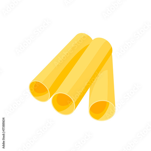 Italian cuisine. Pasta cannelloni ,manicotti. Vector illustration cartoon flat icon isolated on white.