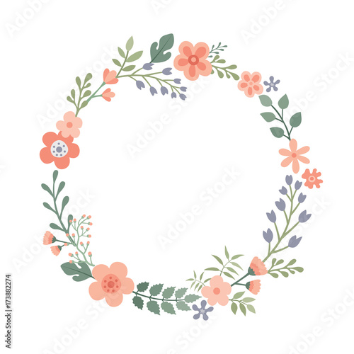 Wreath of wild flowers.