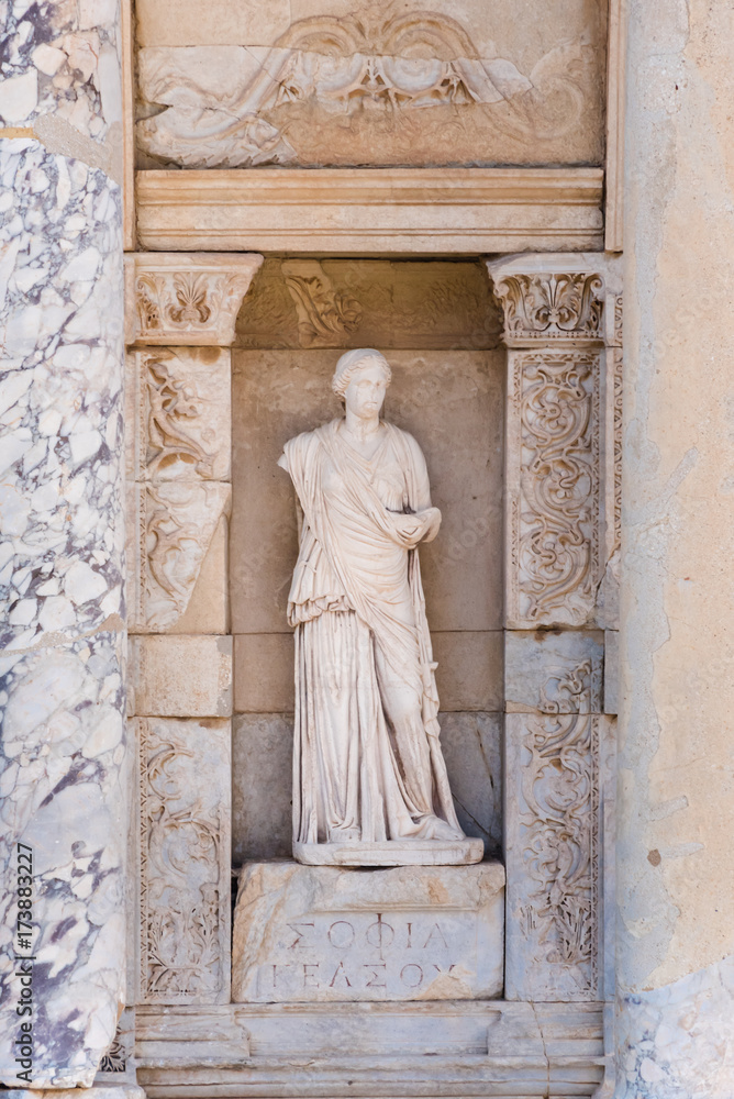 Statue of Sophia (Wisdom) in Ephesus historical ancient city, in Selcuk,Izmir,Turkey.