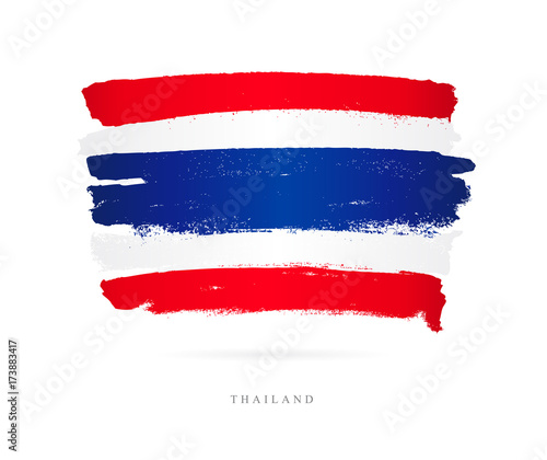 Flag of Thailand. Brush strokes