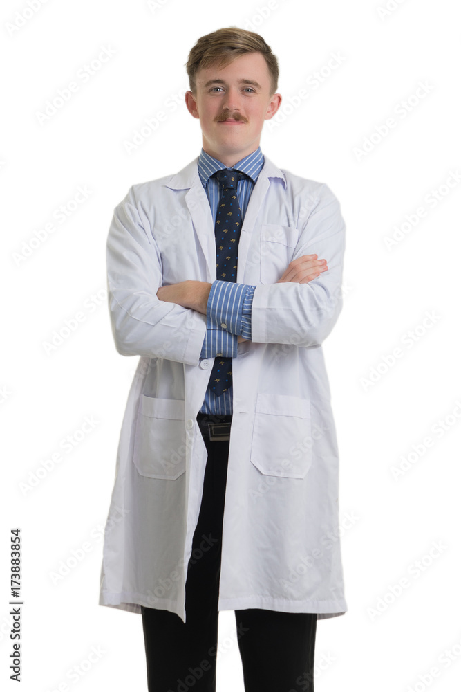 portrait medical doctor on white background