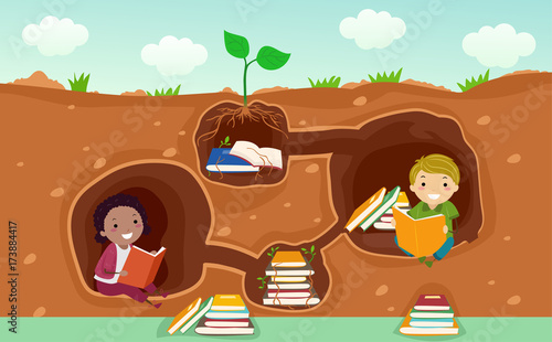 Stickman Kids Books Underground Illustration