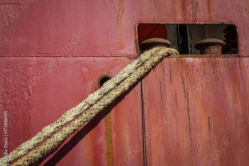rope anchoring the ship