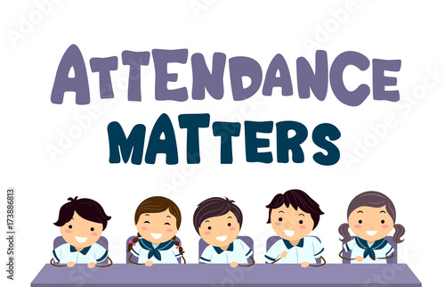 Stickman Kids Attendance Matters Illustration