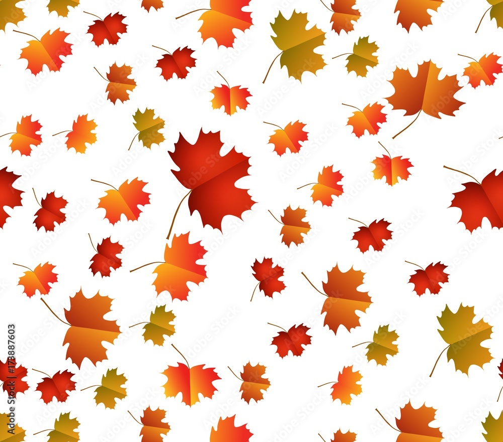 Seamless pattern with colorful autumn leaves Seamless pattern with colorful autumn leaves