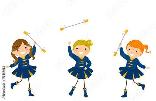 Stickman Kids Girls Majorette Exhibition