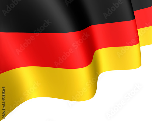 The national flag of Germany waving in the wind