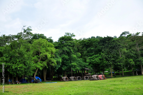 Campsite at Samlan waterfall - Saraburi, Thailand 