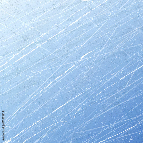 Textures blue ice. Ice rink. Winter background. Overhead view. Vector illustration nature background.