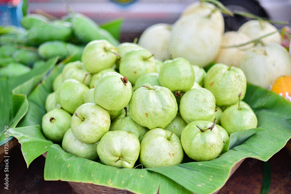 Guava fruit are sold by market.