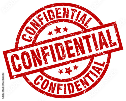 confidential round red grunge stamp