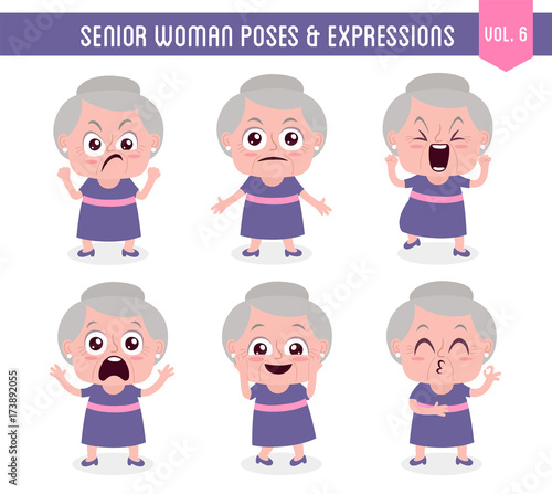 Senior woman poses and expressions (Vol. 6 / 8)