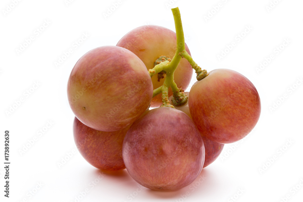 Obraz premium Ripe red grape isolated on white.