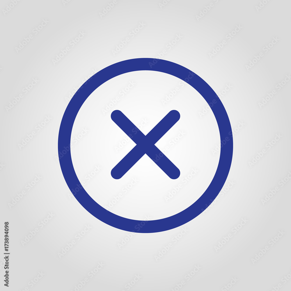 Obraz premium Close or X in the circle isolated flat vector icon