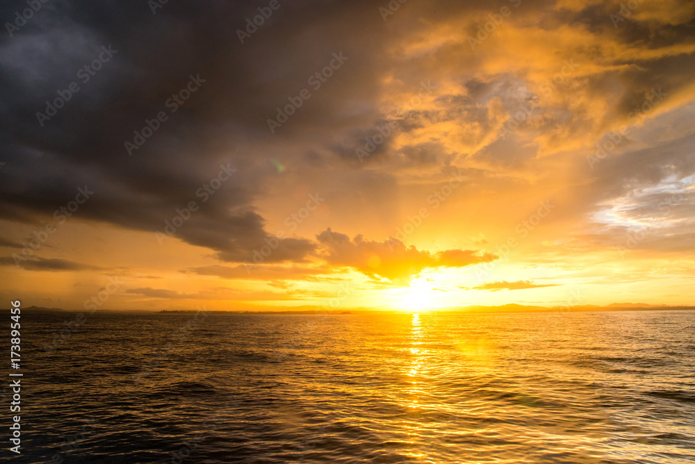 Landscape of Sunset in the sea.