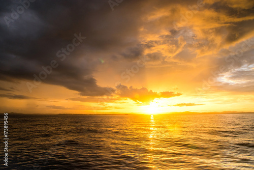 Landscape of Sunset in the sea.