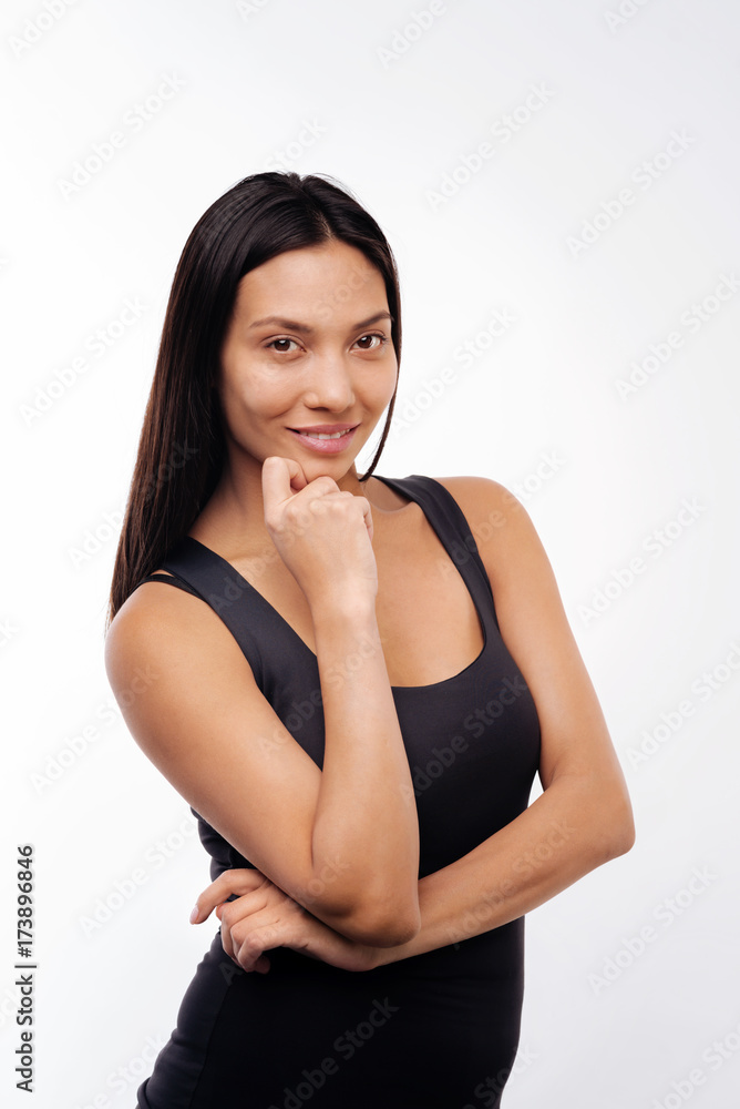 Beautiful woman posing in a black tank top Beautiful woman posing in a black tank top