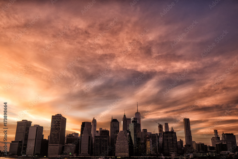 Magical sky over Manhattan