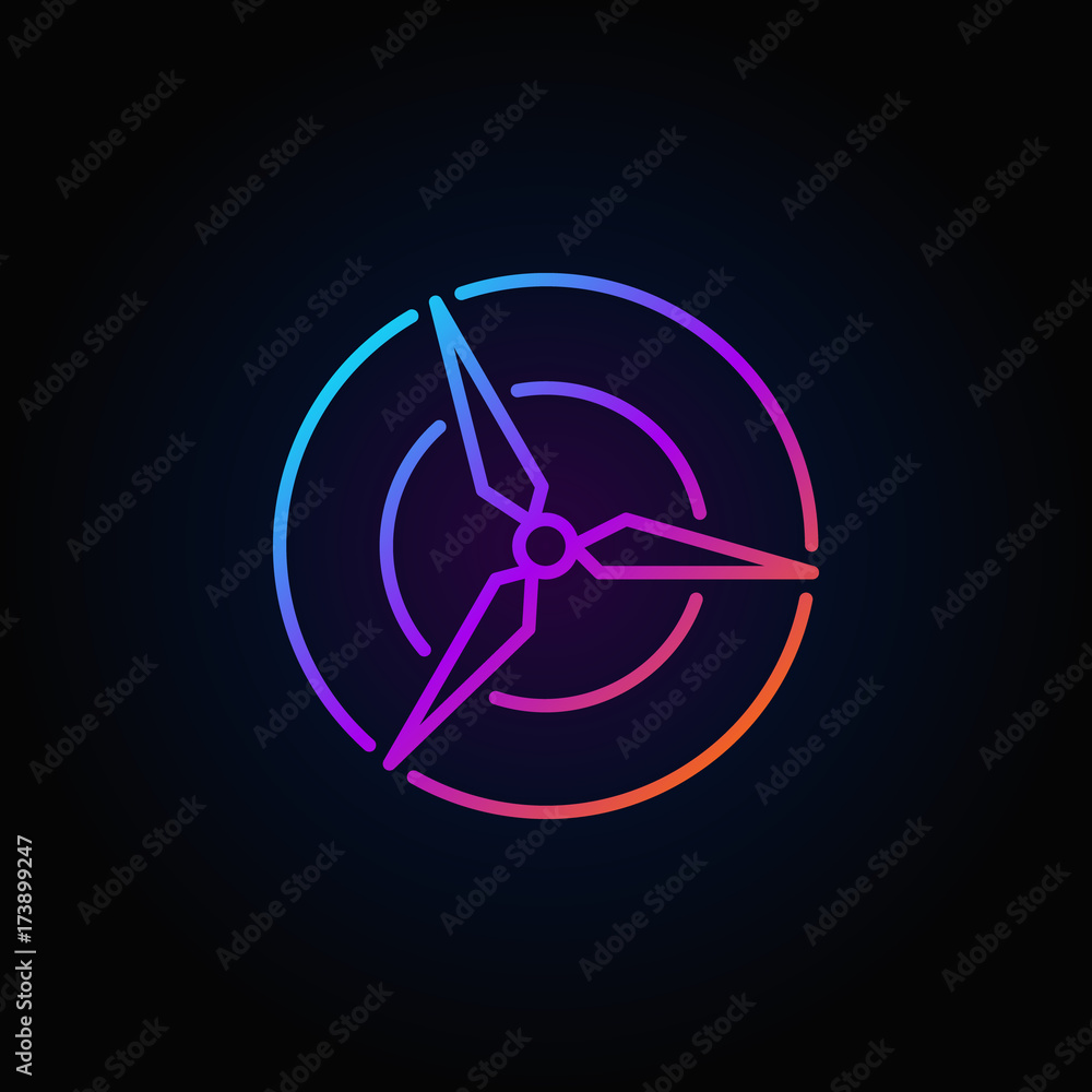 Wind energy round colorful icon Wind energy round colorful icon