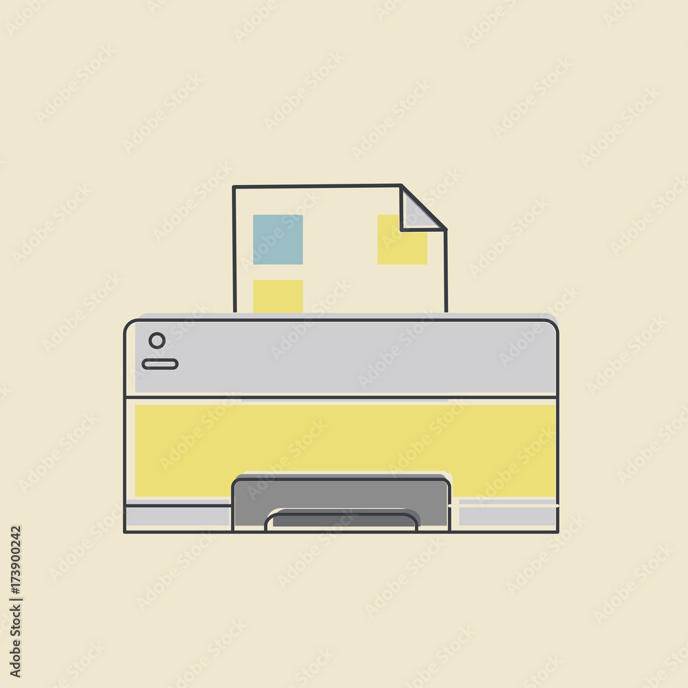 Vector of computer printer icon Vector of computer printer icon