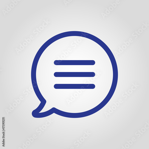 Isolated flat linear vector text bubble icon for web or app development