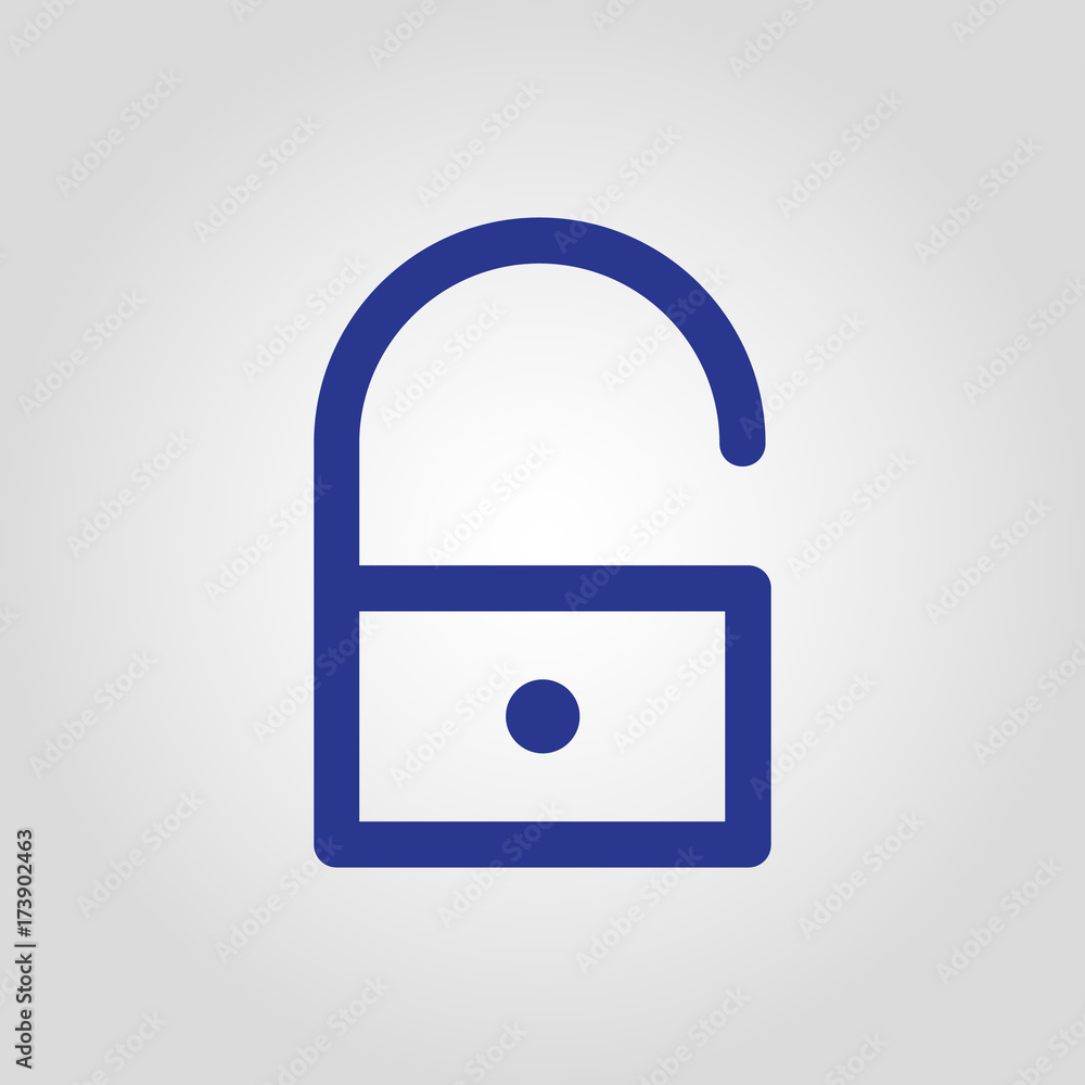Isolated flat linear vector open lock button icon for web or app development Isolated flat linear vector open lock button icon for web or app development