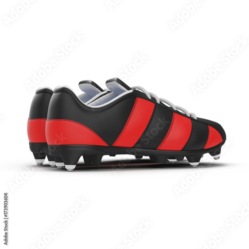 Football boots on white. 3D illustration