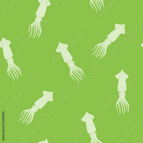 Seamless pattern with squids for your design