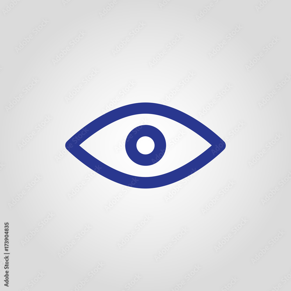 Isolated flat linear vector eye icon for web or app development Isolated flat linear vector eye icon for web or app development