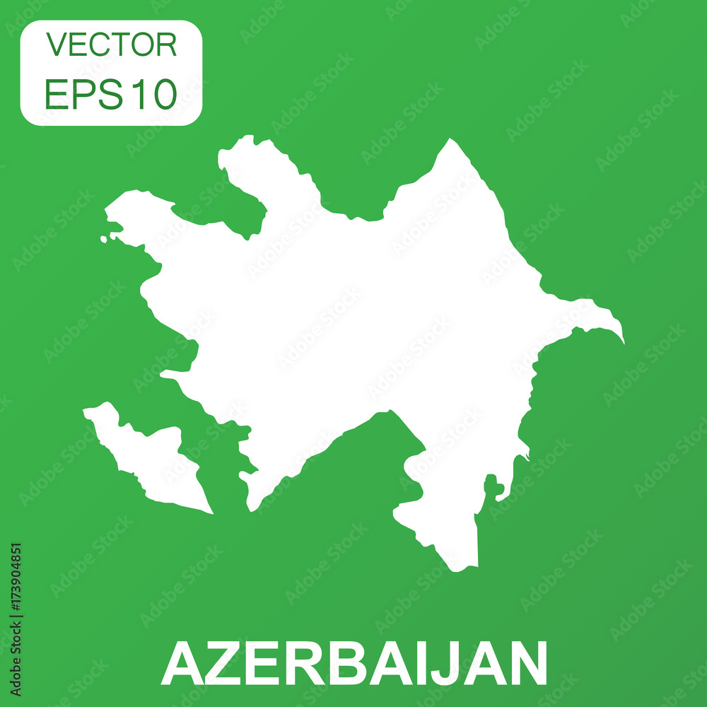 Azerbaijan map icon. Business concept Azerbaijan pictogram. Vector illustration on green background.