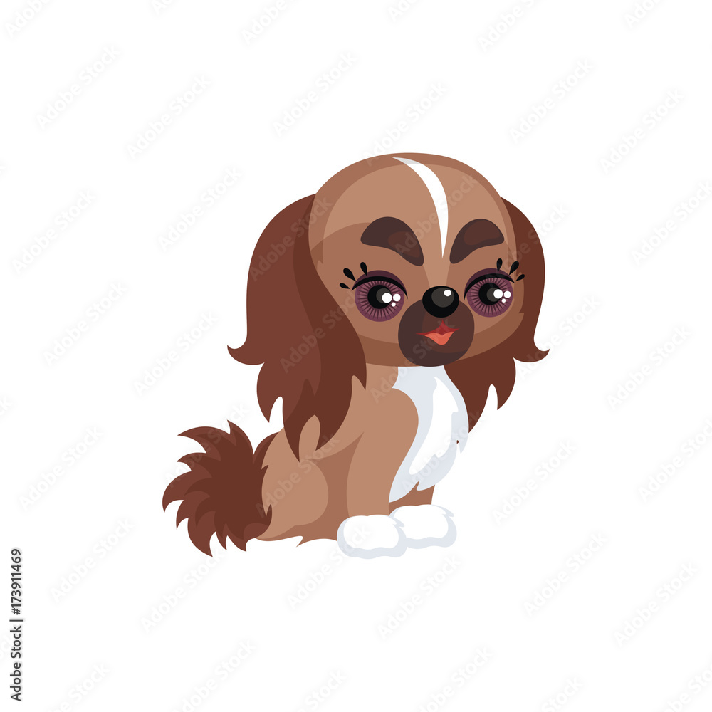Obraz premium Vector image of a cute purebred dogs in cartoon style. Children's illustration.