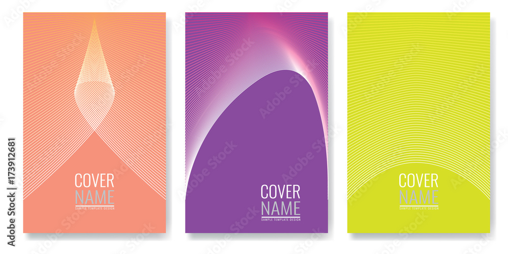 Minimal covers design. Future geometric patterns also useful for your app for smartphones.