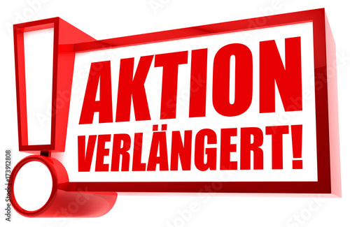 Aktion verlängert! Button, Icon photo