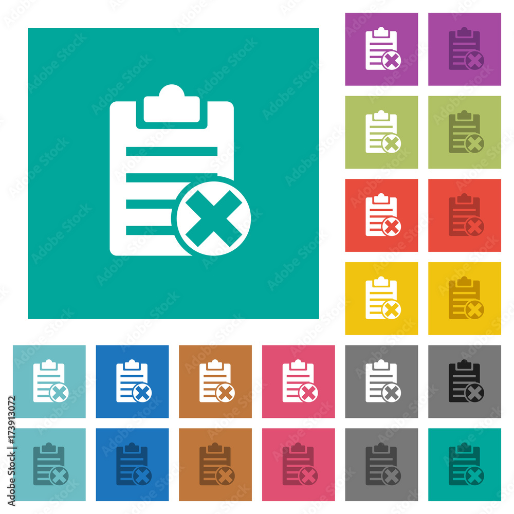 Note cancel square flat multi colored icons Note cancel square flat multi colored icons