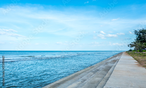 Artificial steps near beach