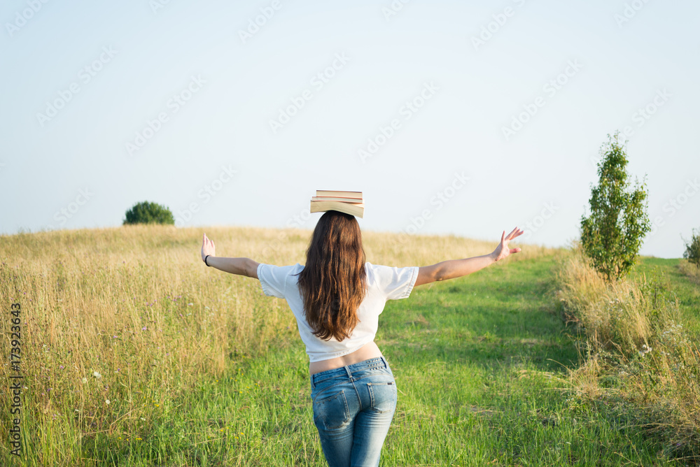 custom made wallpaper toronto digitalFree girl with school books above head