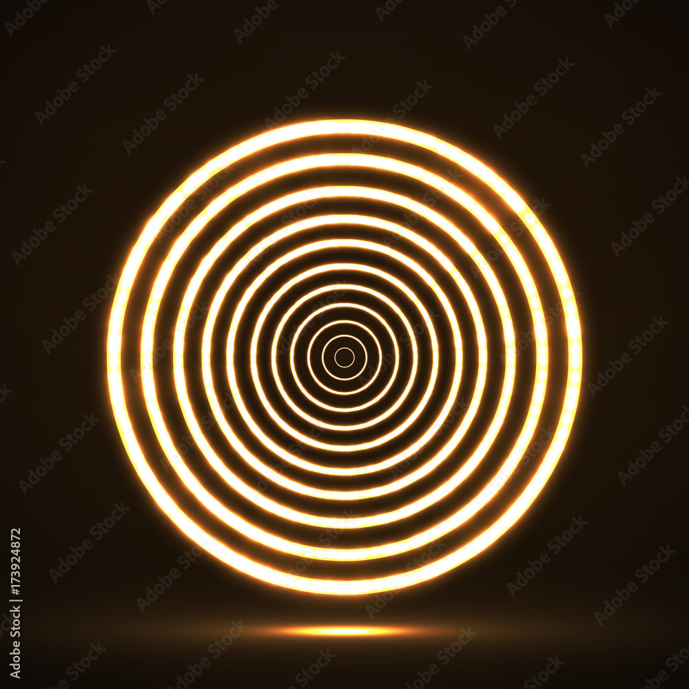 Naklejka premium Abstract neon circles. Vector geometric element