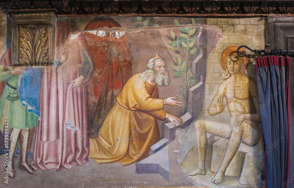 Fresco in San Gimignano - Book of Job
