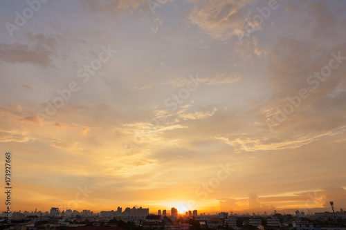 Sunset sunrise in Bangkok, Thaland.