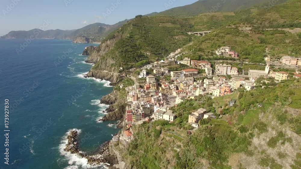 Aerial shot of the towns of Cinque Terre, Italy. Aerial shot of the towns of Cinque Terre, Italy.