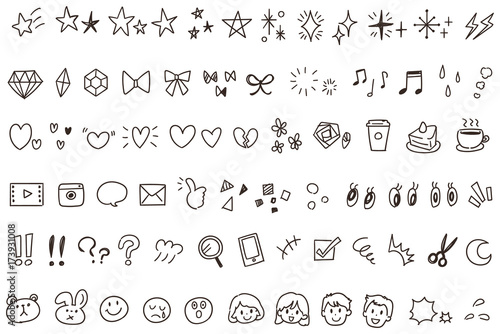 かわいい手描きアイコンのセット 若い女性向け 線画 透過 Stock Vector Adobe Stock かわいい手描きアイコンのセット 若い女性向け 線画 透過 Stock Vector Adobe Stock