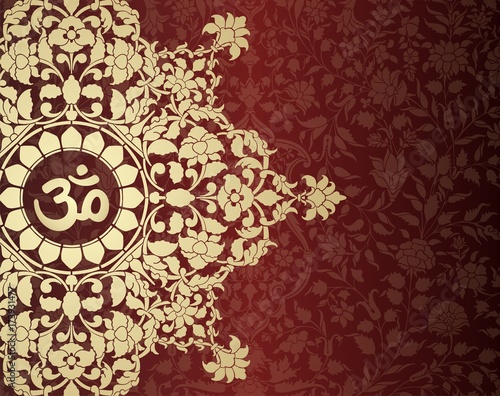 aum syllable, paisley design ,Hinduism, India