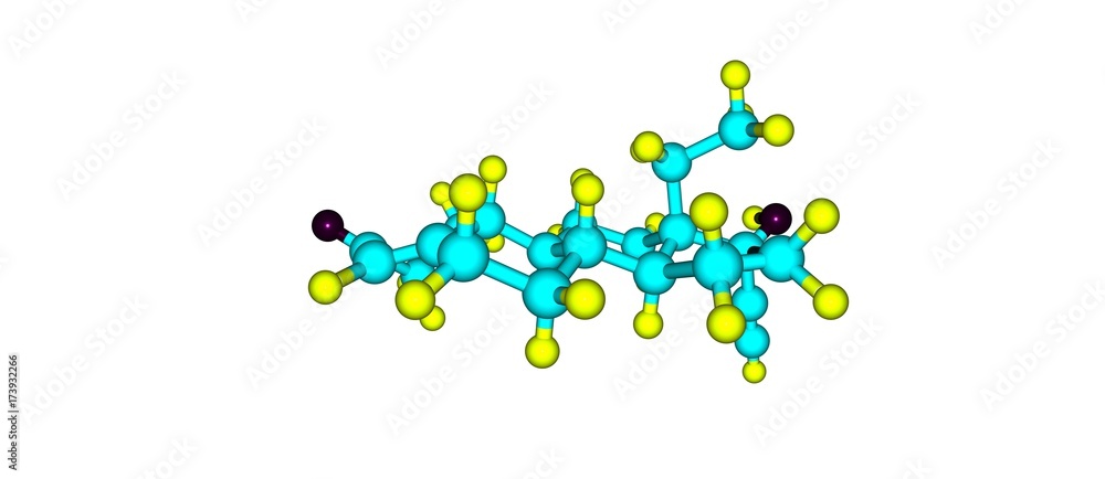 Levonorgestrel molecular structure isolated on white Levonorgestrel molecular structure isolated on white