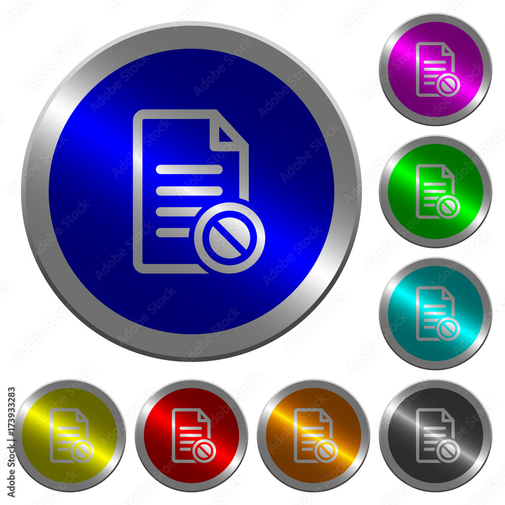 Disabled document luminous coin-like round color buttons Disabled document luminous coin-like round color buttons