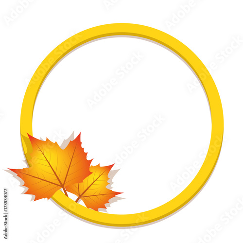 gelber kreis mit herbstlaub