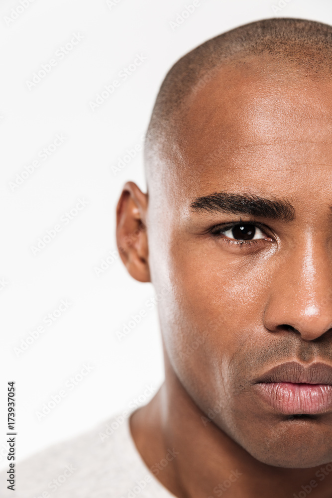 Obraz premium Cropped photo of young african man