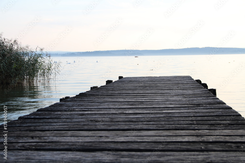 Fototapeta premium Steg am Teich