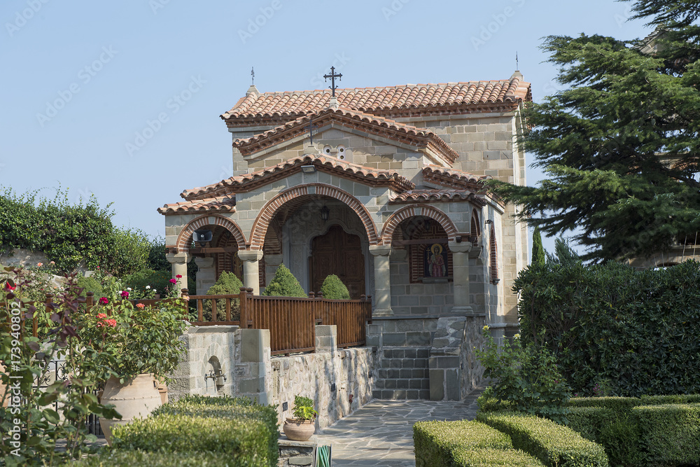 Obraz premium Kirche im Meteorakloster hl. Stefanos, bei Kalmbaka, Thessalien, Griechenland