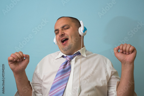 man with headphones